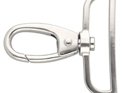 Karabińczyk metalowy 50x59mm SREBRNY