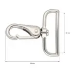 Karabińczyk metalowy 50x65mm SREBRNY