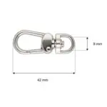 Karabińczyk metalowy 9x42mm SREBRNY