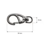 Karabińczyk metalowy 9x46mm CZARNY NIKIEL