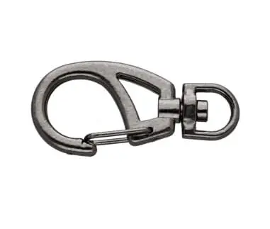 Karabińczyk metalowy 9x46mm CZARNY NIKIEL