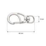 Karabińczyk metalowy 9x46mm SREBRNY