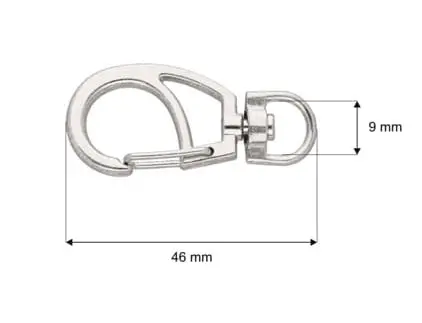 Karabińczyk metalowy 9x46mm SREBRNY