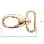 Karabińczyk metalowy ZŁOTY 32x60mm (15)