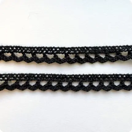 Koronka bawełniana 10mm CZARNA (S01)