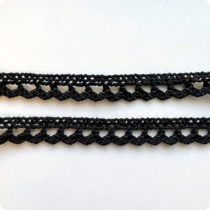 Koronka bawełniana 10mm CZARNA (S01)