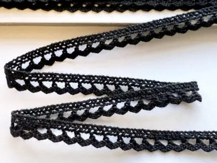 Koronka bawełniana 10mm CZARNA (S01)