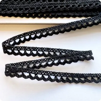 Koronka bawełniana 10mm CZARNA (S01)