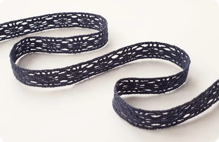 Koronka bawełniana 13mm C054 CIEMNY JEANS