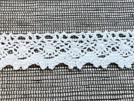 Koronka bawełniana 31mm BIAŁA (S06)