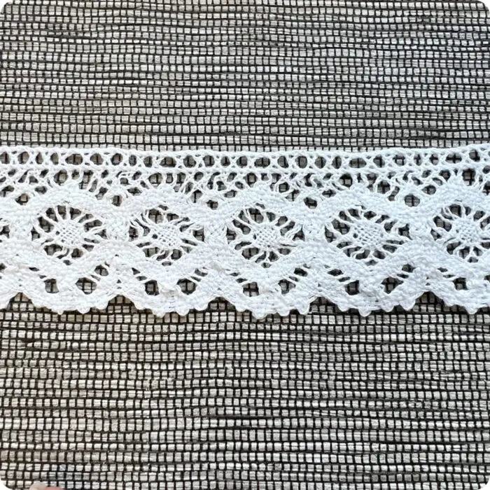 Koronka bawełniana 37mm BIAŁA (S09)