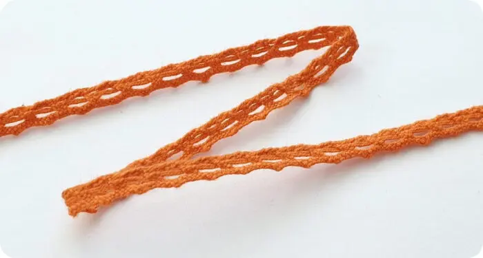 Koronka bawełniana 6mm C002 MARCHEWKOWA