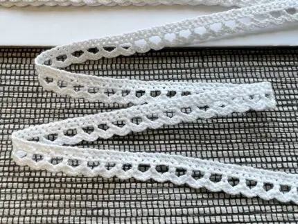Koronka bawełniana 8mm BIAŁA (S03)