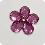 Kwiatek akrylowy 21mm AMARANTOWY