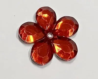 Kwiatek akrylowy 21mm CZERWONY