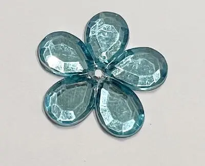 Kwiatek akrylowy 21mm TURKUSOWY