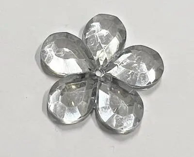 Kwiatek akrylowy 26mm SREBRNY