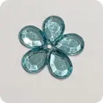 Kwiatek akrylowy 26mm TURKUSOWY