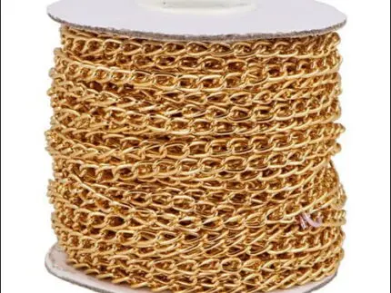 Łańcuszek aluminiowy ZŁOTY 4x7mm z metra