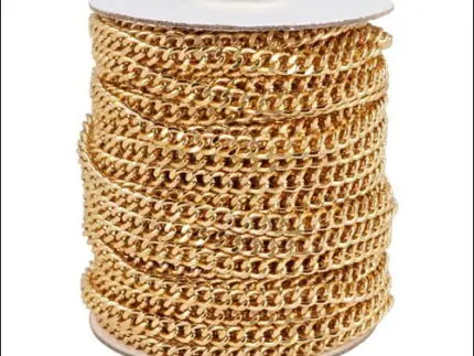 Łańcuszek aluminiowy ZŁOTY 5,8x7,5mm z metra