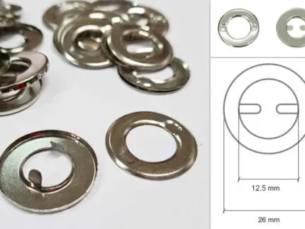 Metalowe oczka zaciskowe