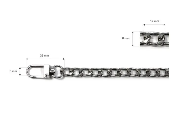 Metalowy ŁAŃCUSZEK do torebki 60cm