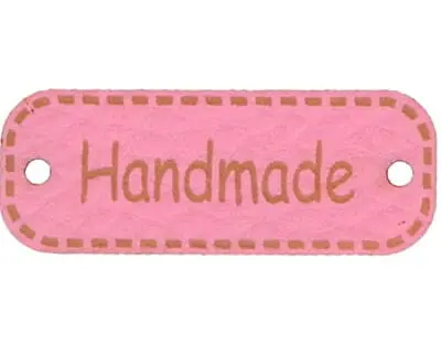 Metka HANDMADE 40mm (kol.141-róż)