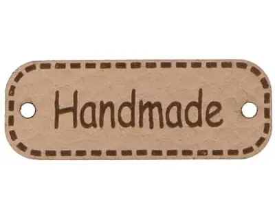 Metka HANDMADE  40mm (kol.291-c.beż)