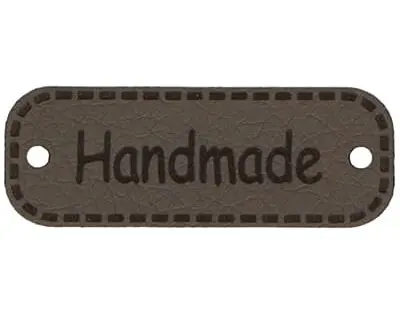 Metka HANDMADE 40mm (kol.305-c.szary)