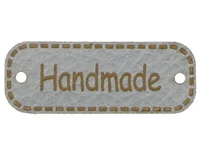 Metka HANDMADE 40mm (kol.316-j.szary)