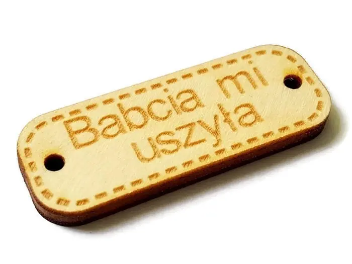 metka-naszywka-drewniana-babcia-mi-uszyla METKA NASZYWKA drewniana BABCIA MI USZYŁA