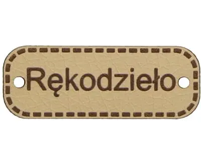 Metka RĘKODZIEŁO 40mm (kol.277-beż)