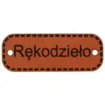 Metka RĘKODZIEŁO 40mm (kol.299-c.brąz)