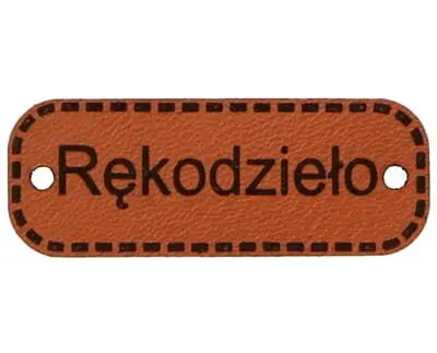 Metka RĘKODZIEŁO 40mm (kol.299-c.brąz)