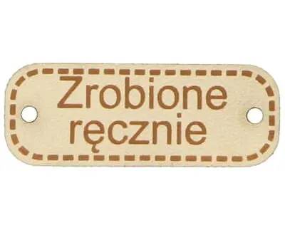 Metka ZROBIONE RĘCZNIE 40mm (kol.117-jasny beż)