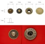 Napy metalowe Alfa 15mm (10szt)