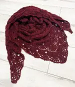Ręcznie Robiona CHUSTA Bordowa