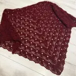 Ręcznie Robiona CHUSTA Bordowa