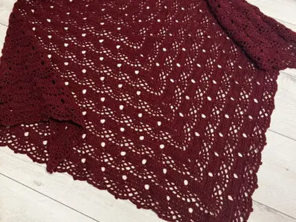 Ręcznie Robiona CHUSTA Bordowa