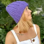 Ręcznie Robiona Czapka FIOLETOWA