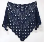 Ręcznie Robiona Granatowa CHUSTA XXL