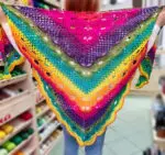 Ręcznie Robiona Kolorowa CHUSTA XXL