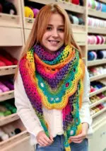 Ręcznie Robiona Kolorowa CHUSTA XXL