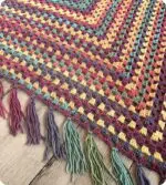 Ręcznie Robiona Kolorowa Chusta z Frędzlami