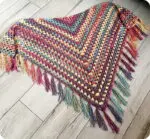 Ręcznie Robiona Kolorowa Chusta z Frędzlami