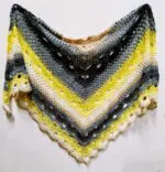 Ręcznie Robiona Żółto-Szara CHUSTA XXL