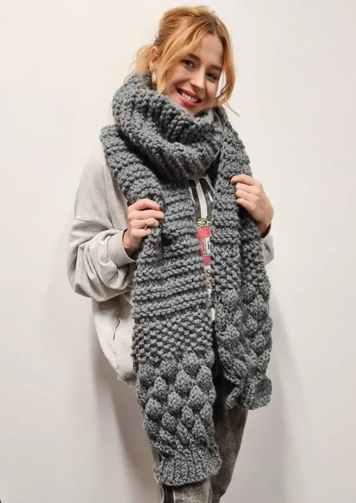 Ręcznie Robiony Gruby Szal