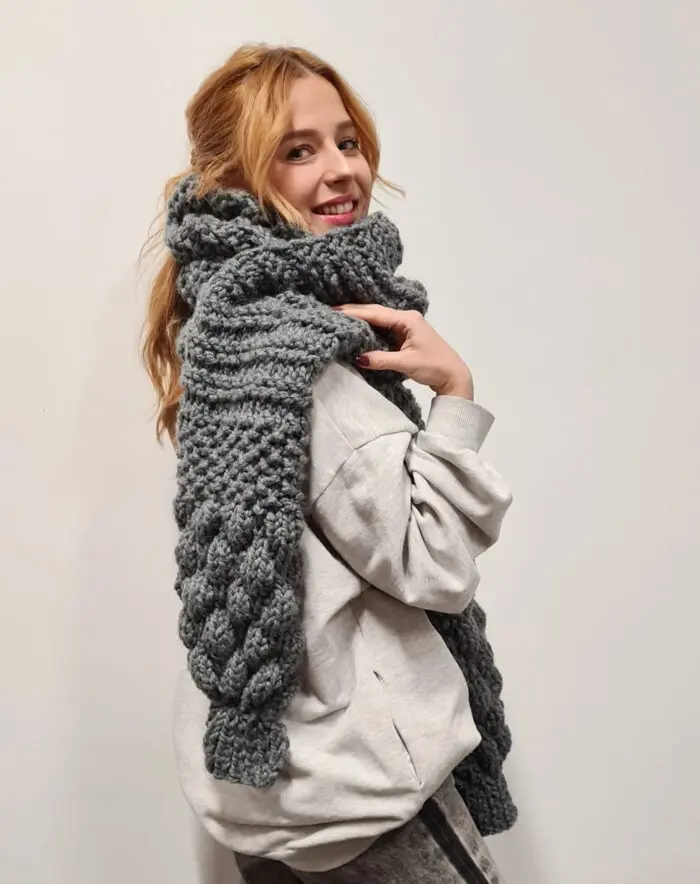 Ręcznie Robiony Gruby Szal