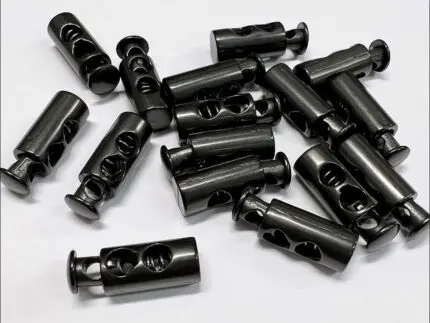 Stopery do sznurka METALOWE podwójne czarne 3mm