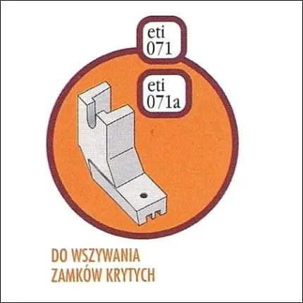 Stopka do Wszywania Zamków Krytych (Eti 071a)